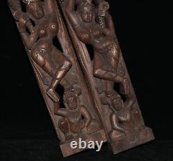 15 Chinese Old Antique Wood Carved Sexy Nude Beauties Woman paper weight Pair