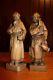 19th 8 Pair Wood Hand Carved Monk Friar Abbot Brother Figure Statue Sculpture