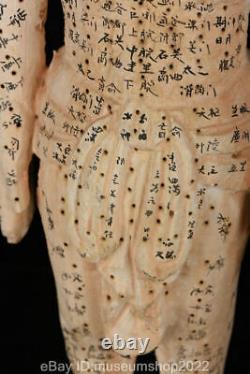 24 Chinese Wood Carved Acupuncture Acupuncture Points Man Statue Sculpture Pair