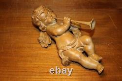 Antique 10 Pair Hand Carved Wood Flying Angel Cherub Putto Wall Figure Statue