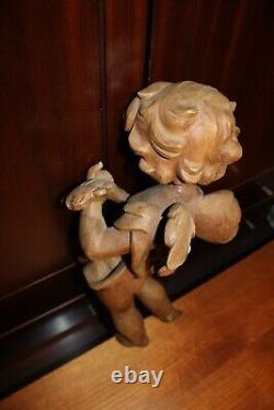 Antique 18 Pair Hand Carved Wood Flying Angel Cherub Putto Wall Figure Statue