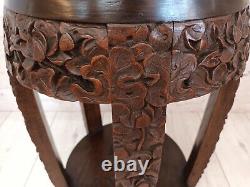 Antique Chinese Pair Barrel Seats Hardwood Stools Tables Jardiniere Oriental