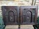 Antique Pair 23.5 Carved Wooden Cabinet Doors