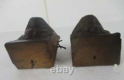 Antique Pair Corbels Hand Carved Wood Architectural reclaimed LIon Heads Trim
