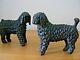 Antique Pair Of 19th Century Naively Carved Wooden Poodles