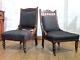 Antique Victorian Carved Pair Of Fireside Salon Chairs Nursing Chairs