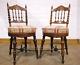 Antique Vintage Pair Of Carved And Bobbin Turned Occasional Hall Chairs