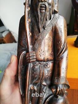 Chinese Large Pair Wood Carvings Figures