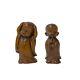 Chinese Pair Wood Carved Mini Kid Arhat Monk Lohon Figures Ws3183