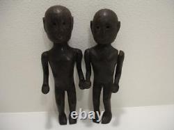 Flores Island Ana Deo Figures Pair Male Female Indonesia Statues Carved Wood Vtg