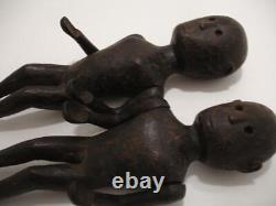 Flores Island Ana Deo Figures Pair Male Female Indonesia Statues Carved Wood Vtg