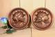 French Antique Pair Medallions Renaissance Man Woman Carved Wood Plaque Panel