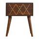 Geometric Bedside Table 2 Drawer Brass Inlay Bedroom Nightstand Storage Cabinet