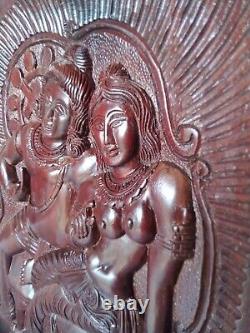 Hand Made Wood Carving Historical Love Couple Sri Lankan Wall Hangings