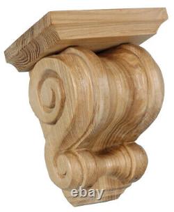 Kitchen Countertop Hardwood Corbels French Chic, Pair Hand Carved in Ash AS758