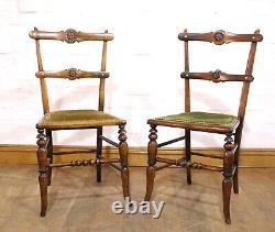 Nice Quality Antique pair of carved Arts and crafts occasional / bedroom chairs