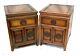 Pair Chinese Oriental Hardwood Bedside Cabinets / Lamp Stands