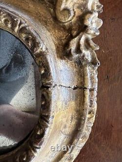 Pair Antique 18th Century Carved Wood Framed Mirrors, C 1750