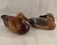 Pair Beautiful Painted Carved Wood Duck Decoys