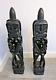 Pair Carved African Warriors Solid Wood Figures Ornaments Over 1m Tall
