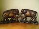 Pair Chinese Carved Wood Gilt-lacquered Figures- After Yuan-ming Style Elephant