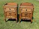 Pair Matching Louis Xv Style Ornate French Oak Carved Bedside Drawers Cabinets