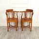 Pair Of Chinese Style Carved And Stained Wooden Corner Armchairs F219