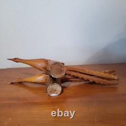 Pair Of Vintage Wood Carved Roadrunner Birds 13