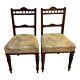 Pair Of Vintage Carved, Turned Mahogany Bedroom Side/ Hall Chairs