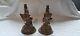 Pair Of Vintage Hand Carved Wooden Lamp Bases Bird And Berry Detail