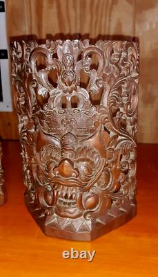 Pair Old or Antique Asian Balinese Wood Carvings