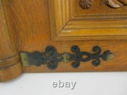 Pair Vintage Carved Wood Door Panels Breughel Style Architectural Salvaged 40s