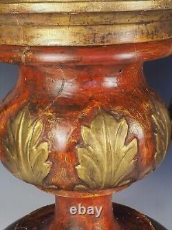 Pair of 19th Century Italian Hand Carved and Painted Table Lamps