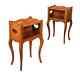 Pair Of Ancient Bedside Tables'900 Carved Mahogany Wood