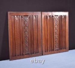 Pair of Antique French Carved Architectural Panels/Trim in Solid Walnut Wood