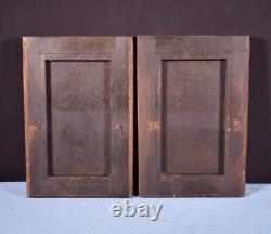 Pair of Antique French Highly Carved Panels in Oak Wood Salvage withPine Frame