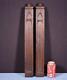 Pair Of Antique Gothic Carved Architectural Trim Panels In Solid Oak Wood