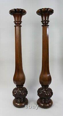Pair of Early Victorian Carved Mahogany Pedestals