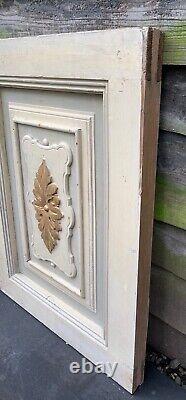 Pair of Reclaimed antique wooden panels with carved detail