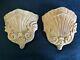Pair Of Vintage Wooden Pocket Wall Sconces Hand Carved