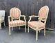 Pair Of Vintage Painted Carved Wood French Louis The Xvi Style Armchairs 1930