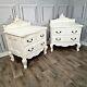 Pair X2 Antique French Louis Rococo Style Decorative Bedside Tables Drawers