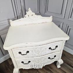 Pair x2 Antique French Louis Rococo Style Decorative Bedside Tables Drawers