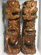 Rare Vintage Chinese Boxwood Wood Carved Dragon Statue (pair)
