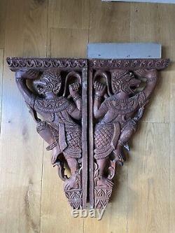 Unusual Pair Of Hand-Carved Decorative features for Interior perhaps Balinese