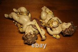 Vtg 10 Pair Hand Carved Wood Flying Angel Cherub Putto Wall Figure Statue Gift