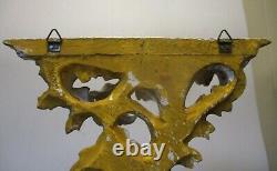 Vtg PAIR ITALIAN WALL SHELVES BRACKETS Carved Wood Gilt ROCOCO Painted
