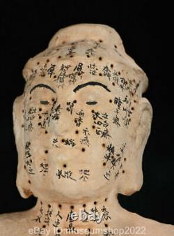 24 Statue en bois chinois sculptée de points d'acupuncture du corps humain en paire