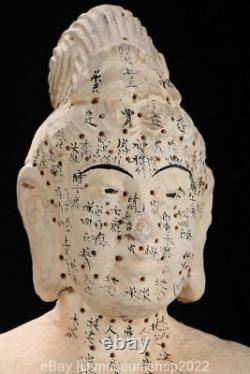 24 Statue en bois chinois sculptée de points d'acupuncture du corps humain en paire