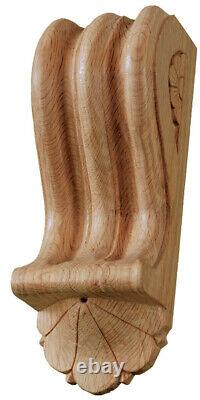 Cheminée en bois de chêne de la Régence avec corbeaux, paire assortie sculptée en chêne rouge - OK739